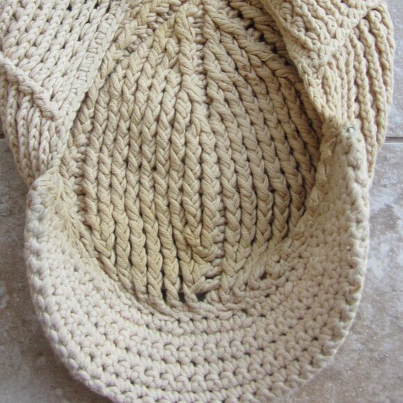 ELOPE Vintage 90s-Y2K Crochet Knit Slouchy Grunge Hippie Newspaper Cap Hat - Picture 3 of 6